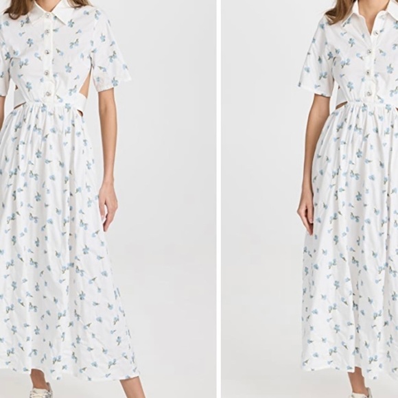 Urban Outfitters Sister Jane Women Lapris Shell Embroidered Shirtdress Midi M EW - Picture 9 of 11